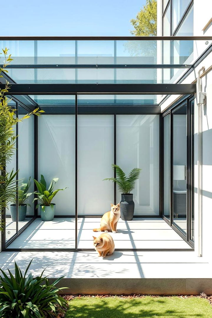 Modern Minimalist Catio - 22 Outdoor Catio Ideas