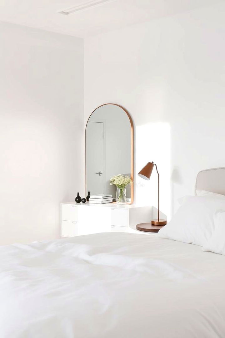 Modern Minimalist Charm - 22 Mirror Behind Nightstand Design Ideas