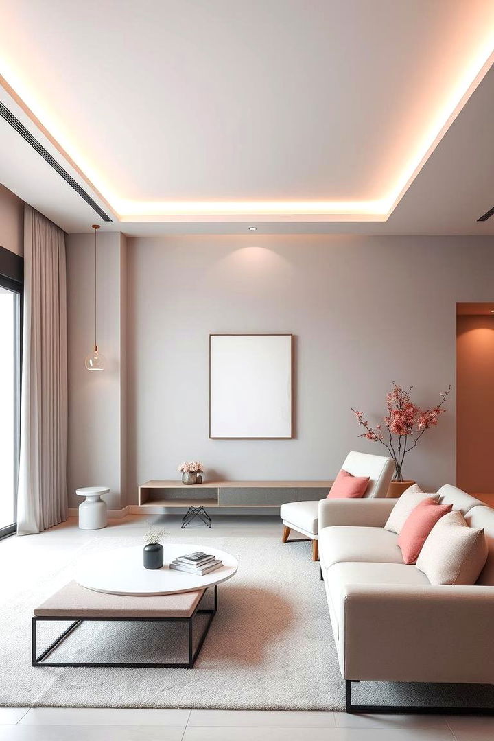 Modern Minimalist Charm - 22 Pink and Grey Living Room Ideas