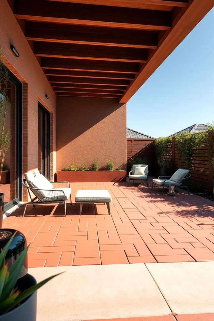 Modern Minimalist Charm - 22 Red Paver Patio Ideas