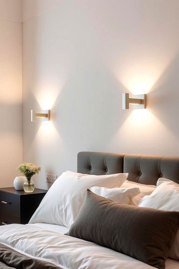 Modern Minimalist Clean Lines and Subtle Glow - 22 Bedroom Wall Sconce Ideas