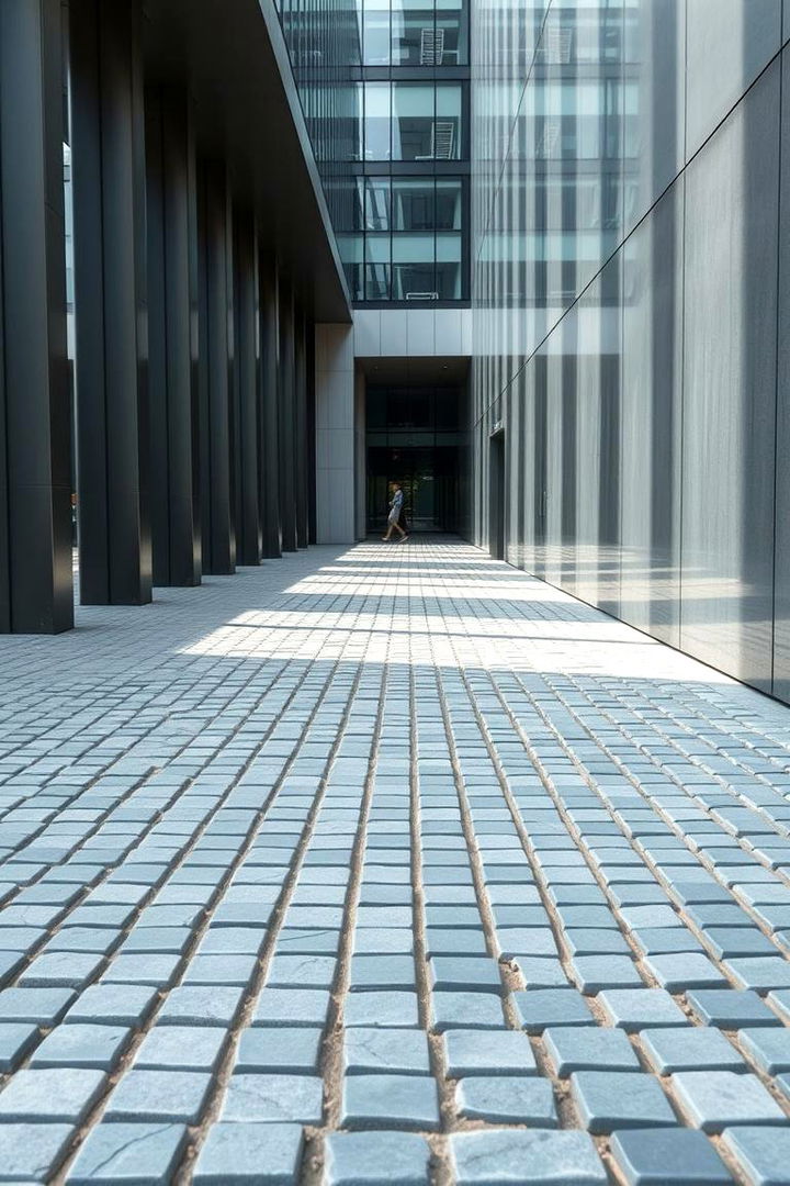 Modern Minimalist Cobblestone - 22 Cobble Stone Walkway Ideas