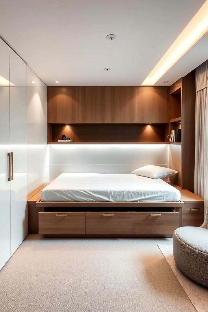 Modern Minimalist Corner Bed - 22 Corner Bed Ideas