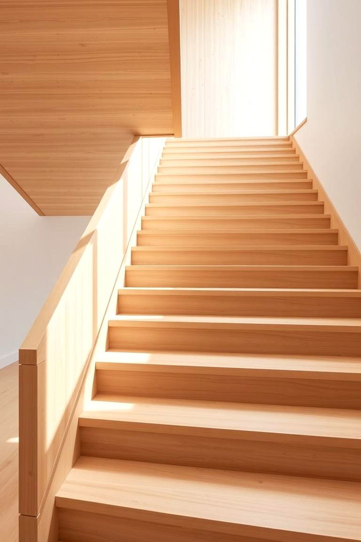 Modern Minimalist Craft - Wooden Staircase Ideas for Striking Home Entrances