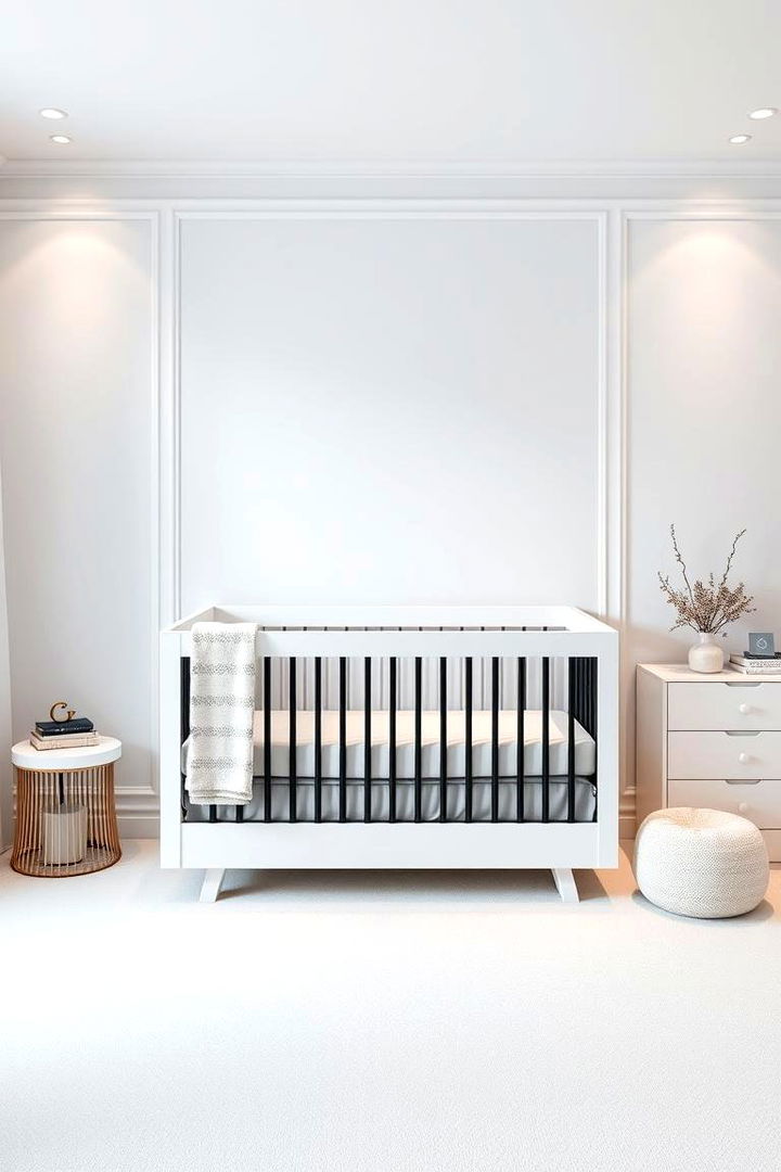 Modern Minimalist Cribs - 22 Black and White Nursery Ideas