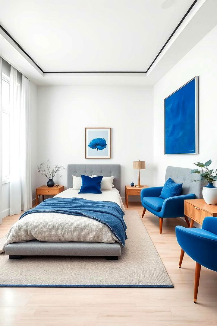 Modern Minimalist Decor - 22 Royal Blue Bedroom Ideas