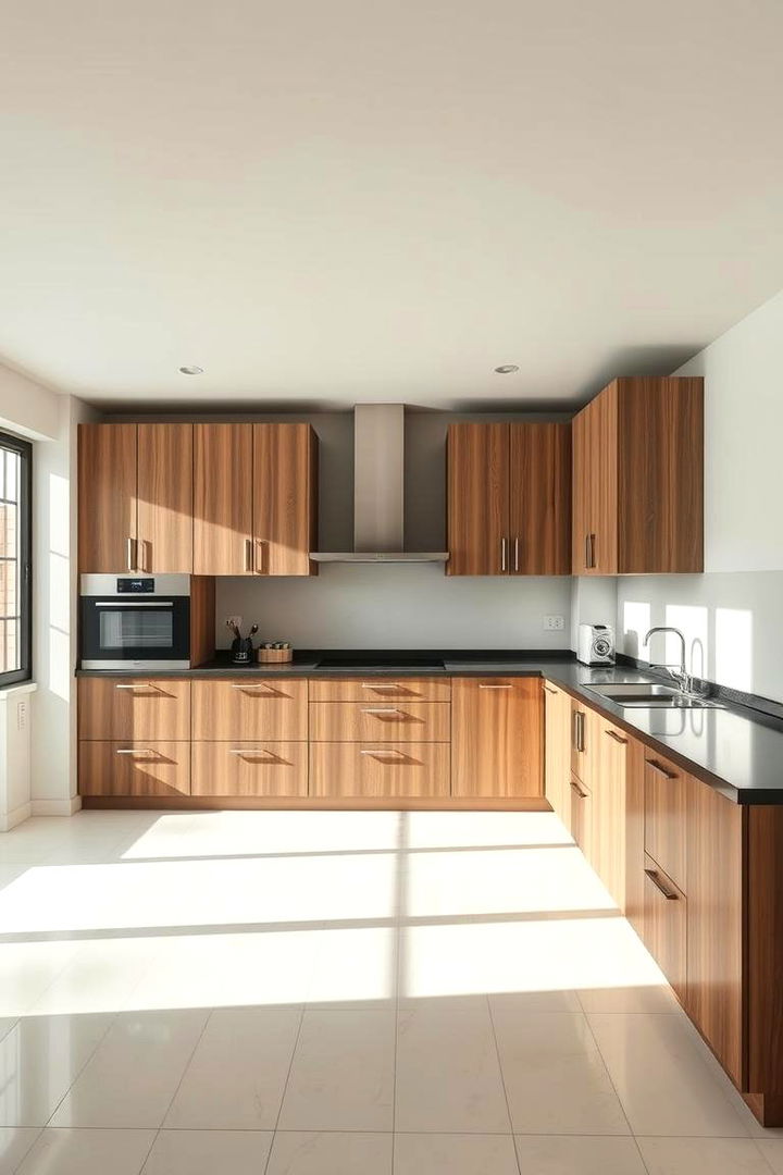 Modern Minimalist Design - 22 kitchen with brown cabinets and black countertops ideas