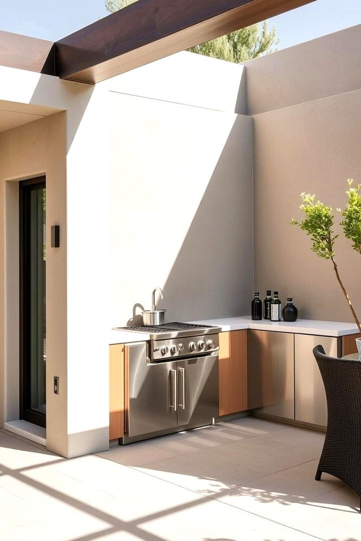 Modern Minimalist Design - 22 Stucco Outdoor Kitchen Ideas