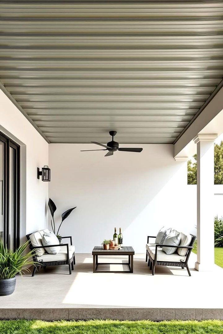 Modern Minimalist Elegance - 22 Metal Roof Porch Design Ideas