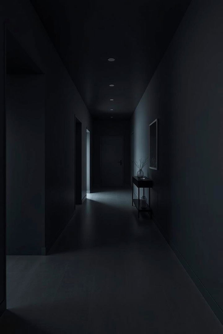 Modern Minimalist Escape - 22 Black Hallway Ideas