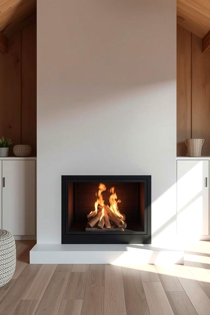 Modern Minimalist Fireplace - 22 Cabin Fireplace Ideas