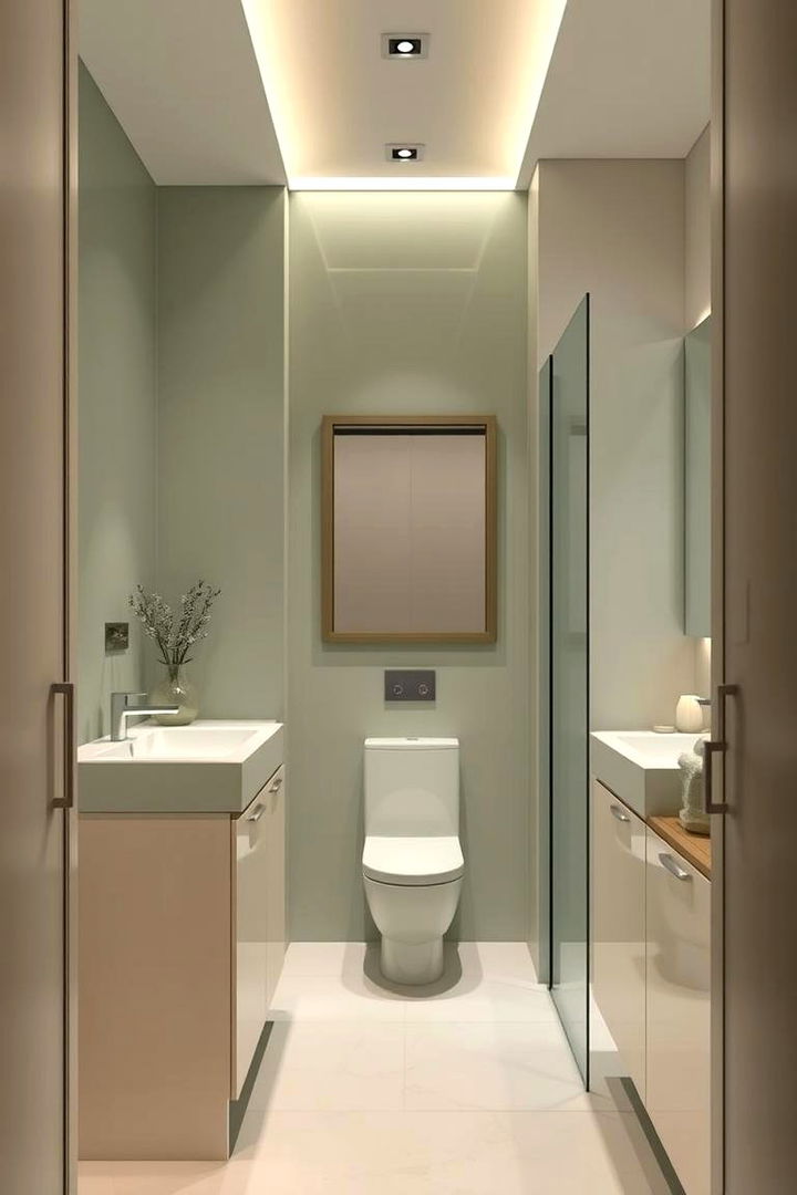 Modern Minimalist Fixtures - 22 Sage Green and Cream Bathroom Ideas