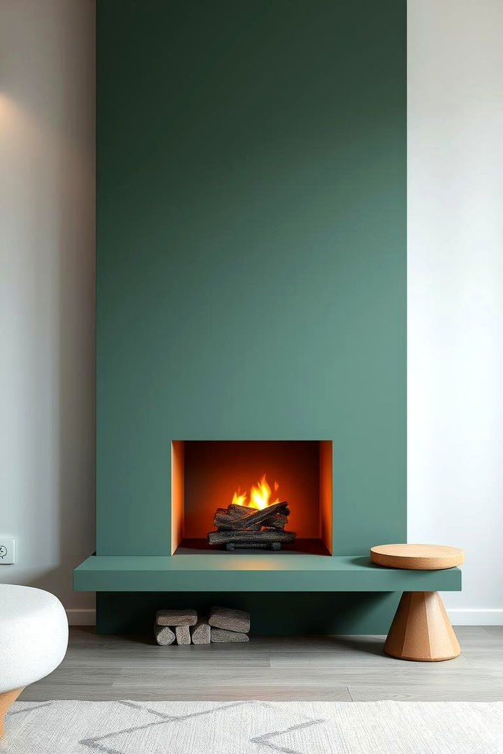 Modern Minimalist Flames - 22 Green Fireplace Ideas
