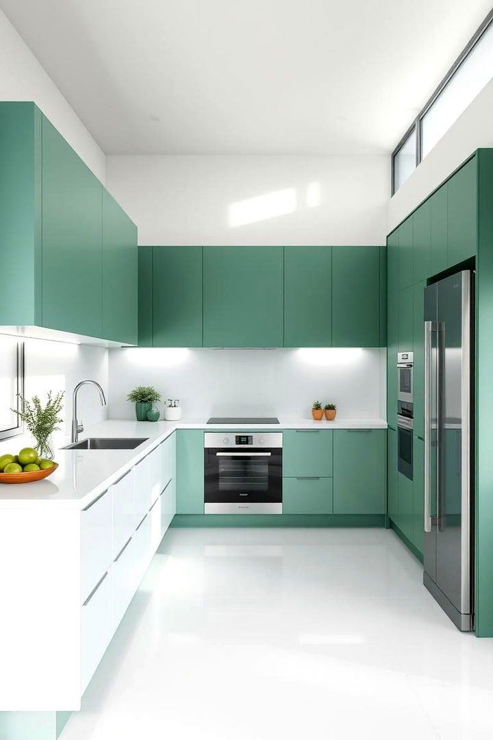Modern Minimalist Forest Green Designs - 22 Forest Green Kitchen Ideas