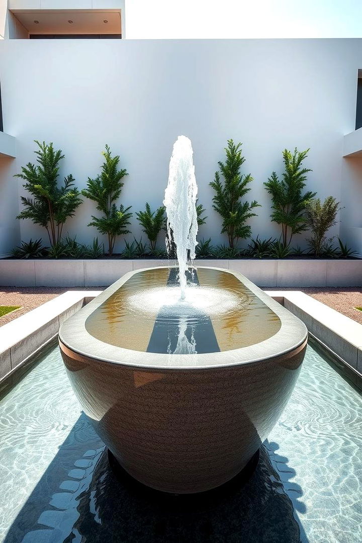 Modern Minimalist Fountain - 22 Backyard Fountain Ideas