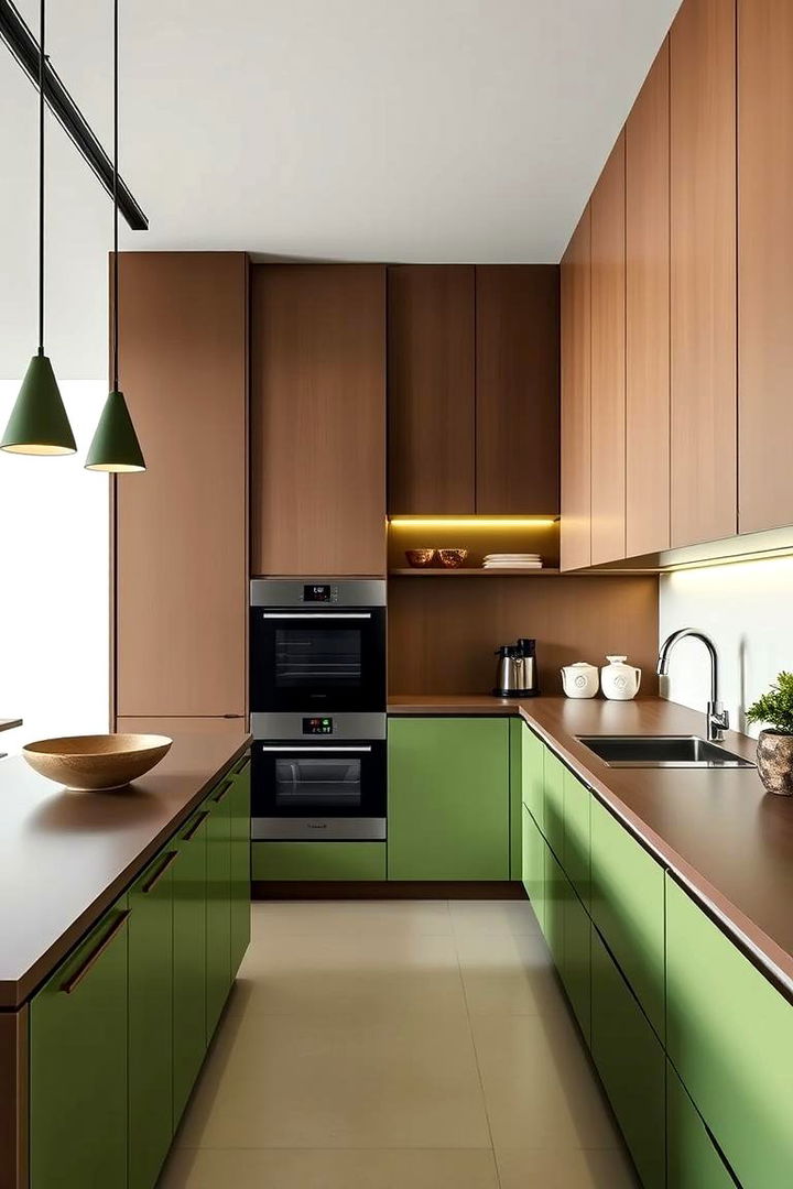 Modern Minimalist Fusion - 22 Green and Brown Kitchen Ideas
