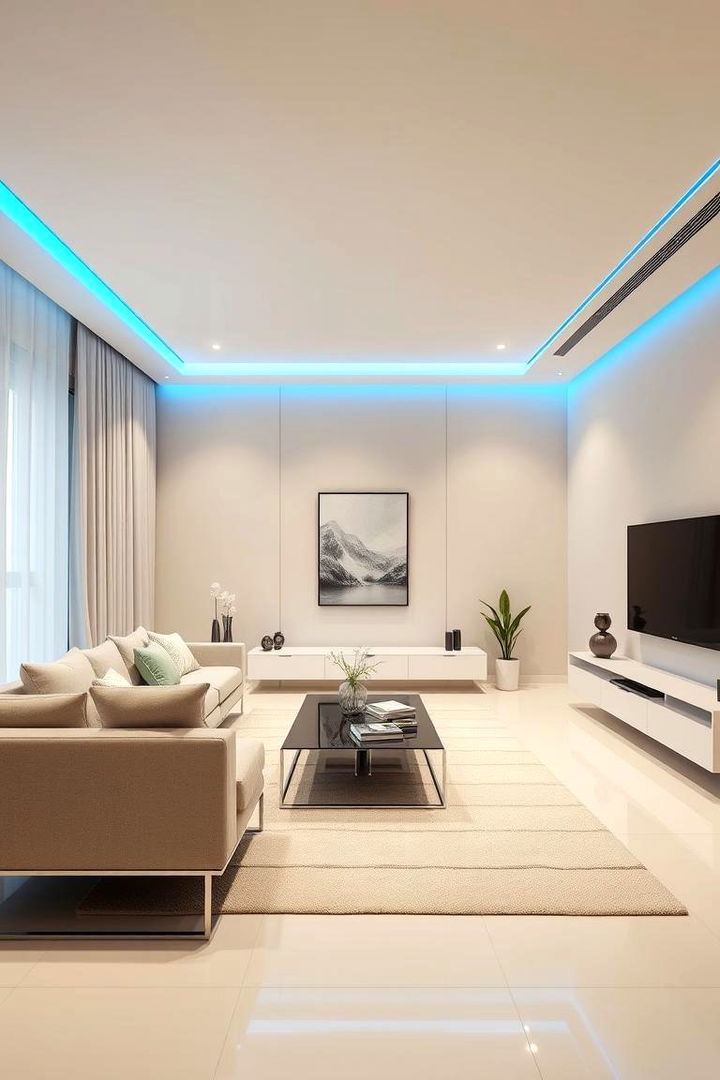 Modern Minimalist Fusion - 22 blue and beige living room ideas