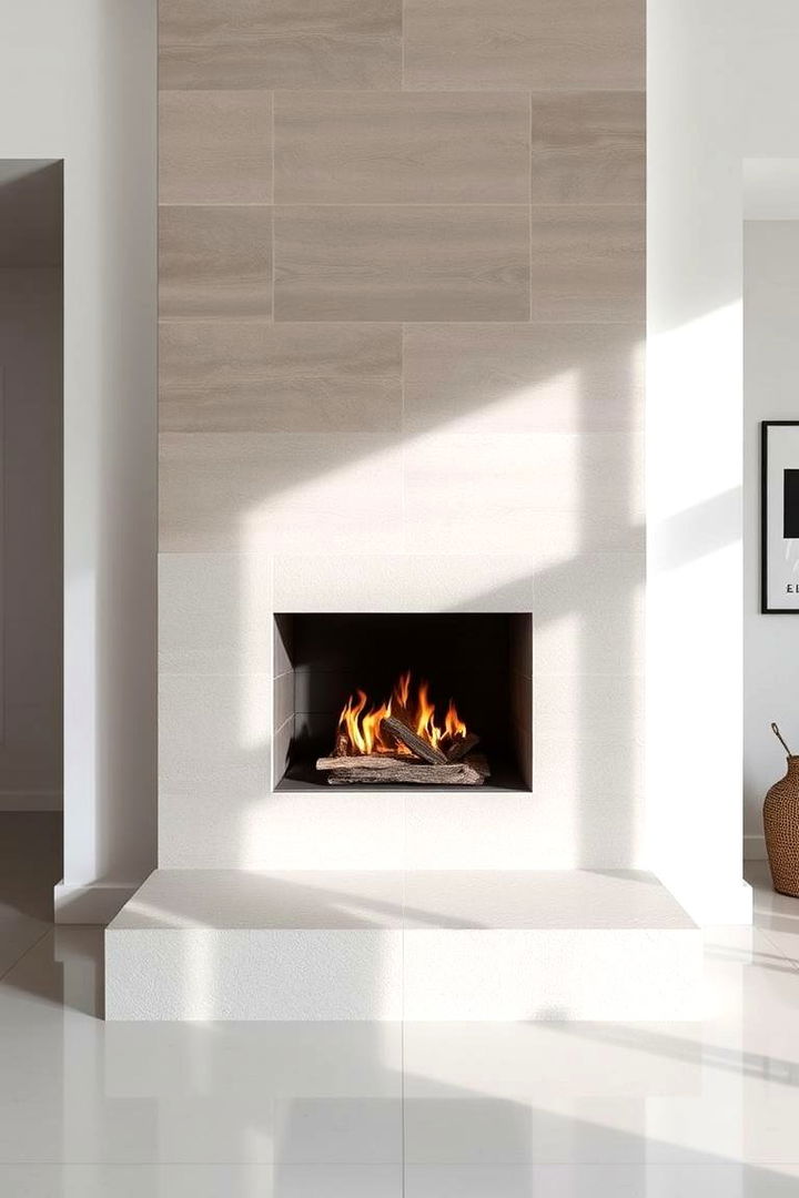 Modern Minimalist Glow - 22 Floor-to-Ceiling Stone Fireplace Ideas