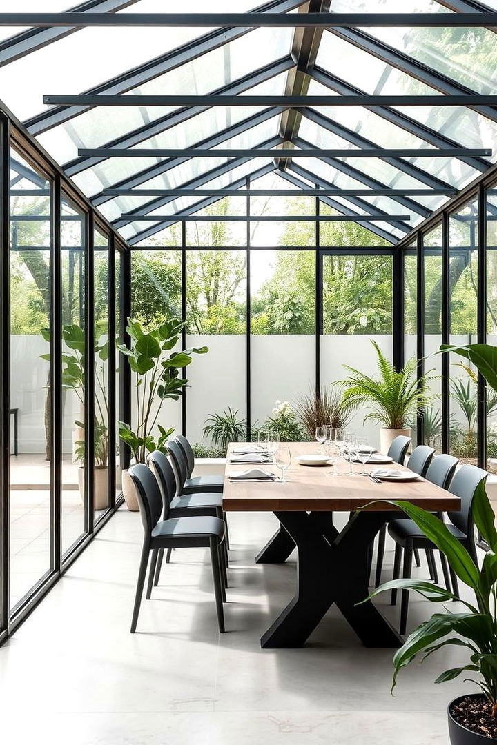 Modern Minimalist Greenhouse - 22 Greenhouse Dining Room Ideas