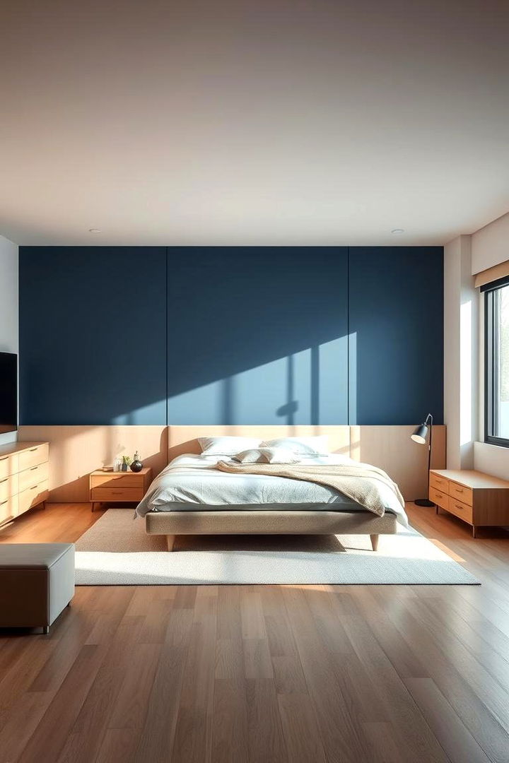 Modern Minimalist Harmony - 22 blue and beige bedroom ideas
