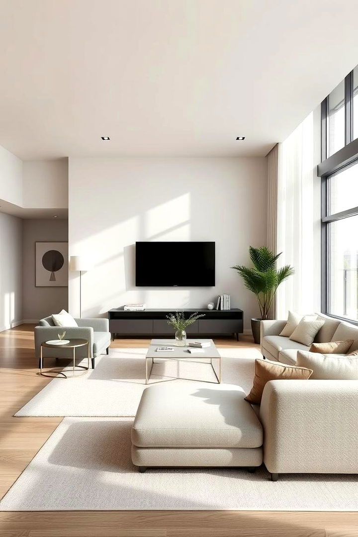 Modern Minimalist Layout - 22 Grey and Cream Living Room Ideas