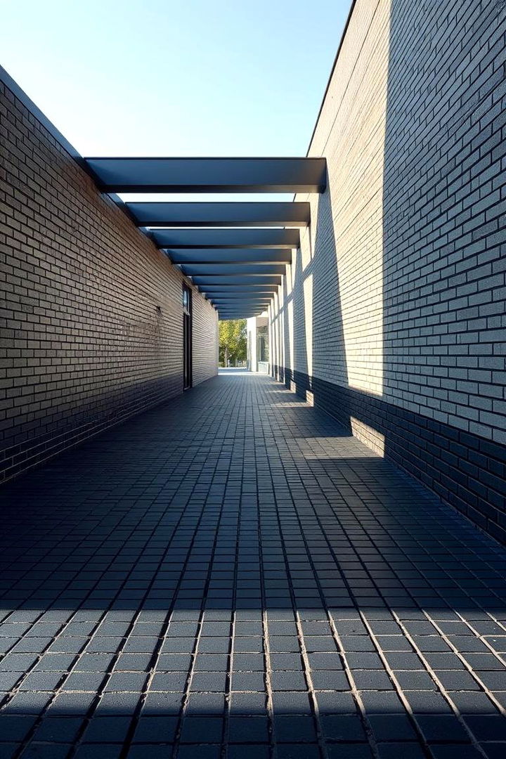 Modern Minimalist Layout - 22 Black Brick Walkway Ideas