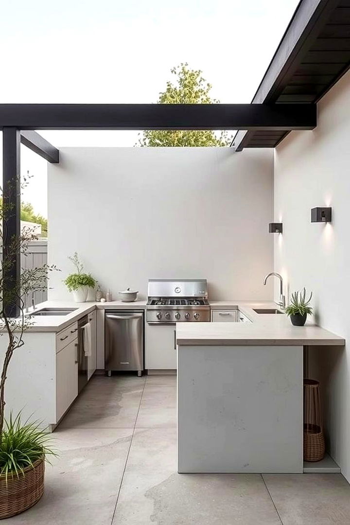 Modern Minimalist Layouts - 22 Small Outdoor Kitchen Ideas