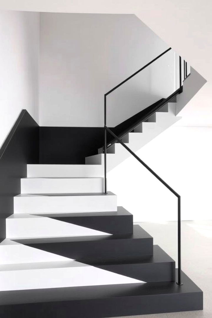 Modern Minimalist Lines - 22 Painted Stair Ideas