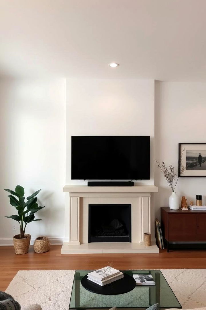 Modern Minimalist Look - 22 Tv Over Fireplace Ideas