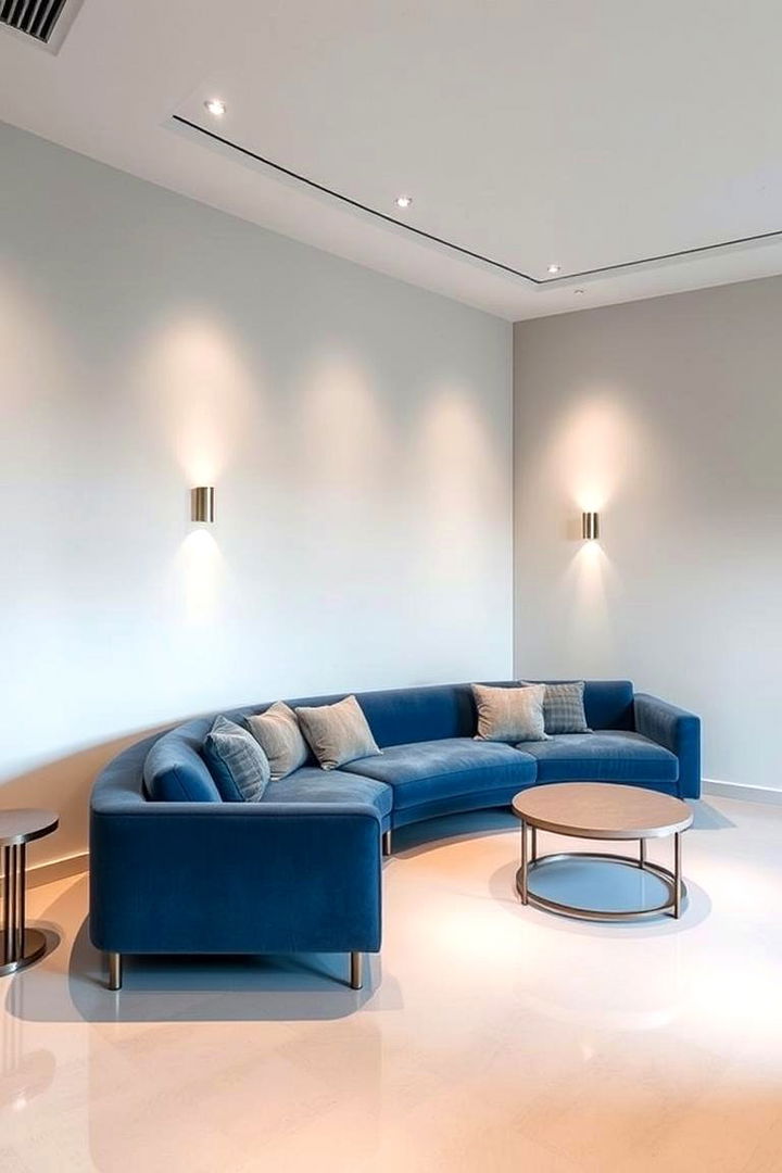 Modern Minimalist Lounge - 22 Blue Couch Living Room Ideas