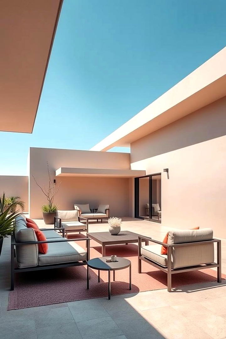 Modern Minimalist Lounge - 22 Corner Patio Ideas