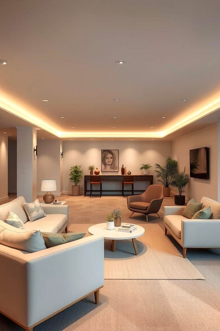 Modern Minimalist Lounge - 22 basement decorating ideas