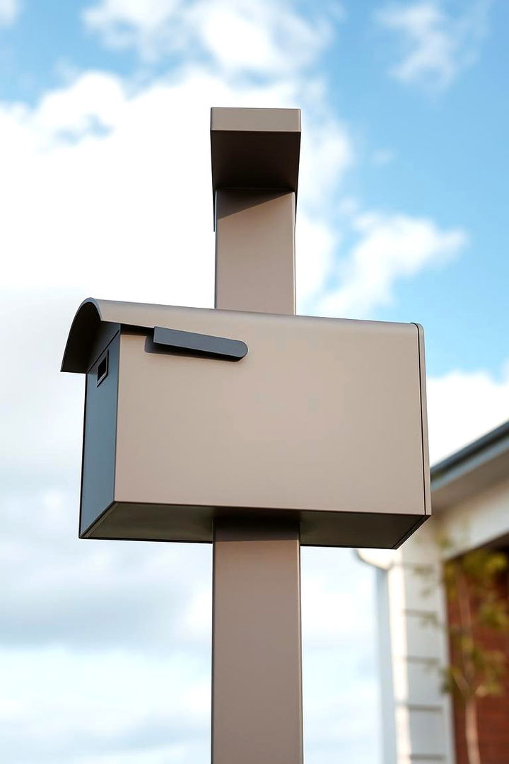 Modern Minimalist Mailbox Post - 22 Mailbox Post Ideas