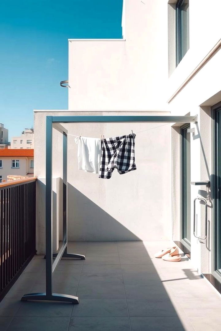 Modern Minimalist Metal Frame - 22 Outdoor Clothesline Ideas