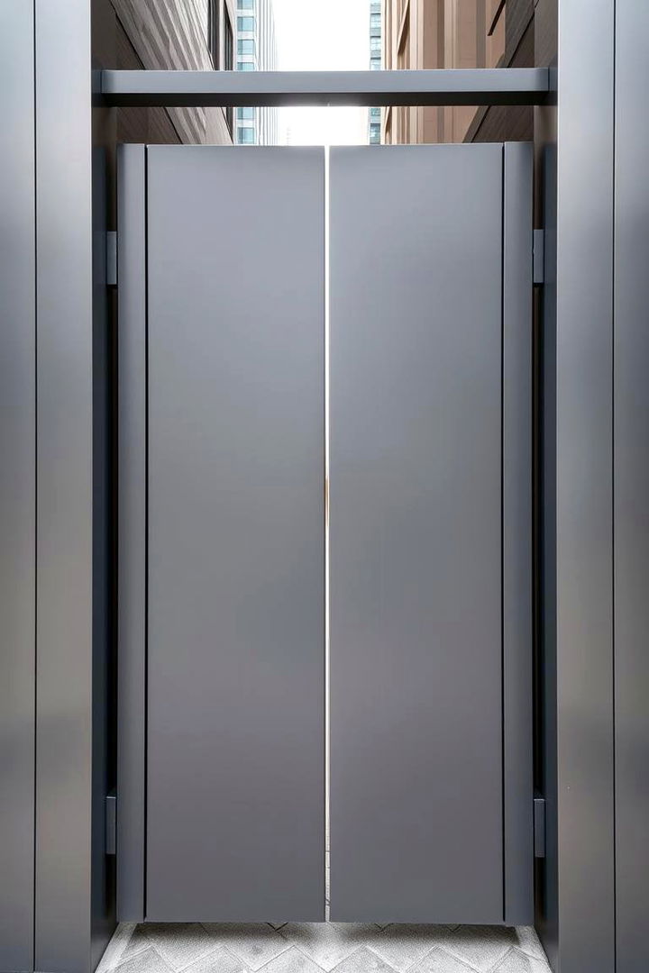 Modern Minimalist Metal Gate - 22 Metal Garden Gate Ideas