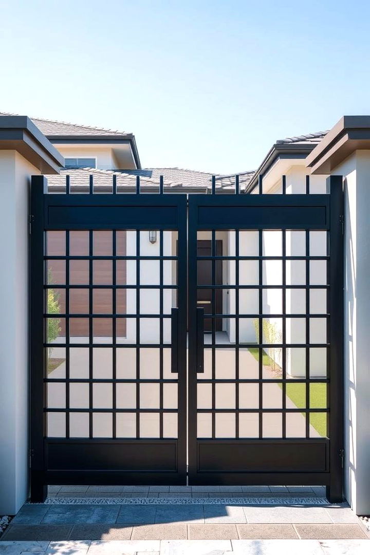 Modern Minimalist Metal Gate - 22 Driveway Gate Ideas