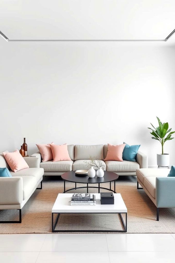 Modern Minimalist Mix in Pink and Blue - 22 Pink and Blue Living Room Ideas