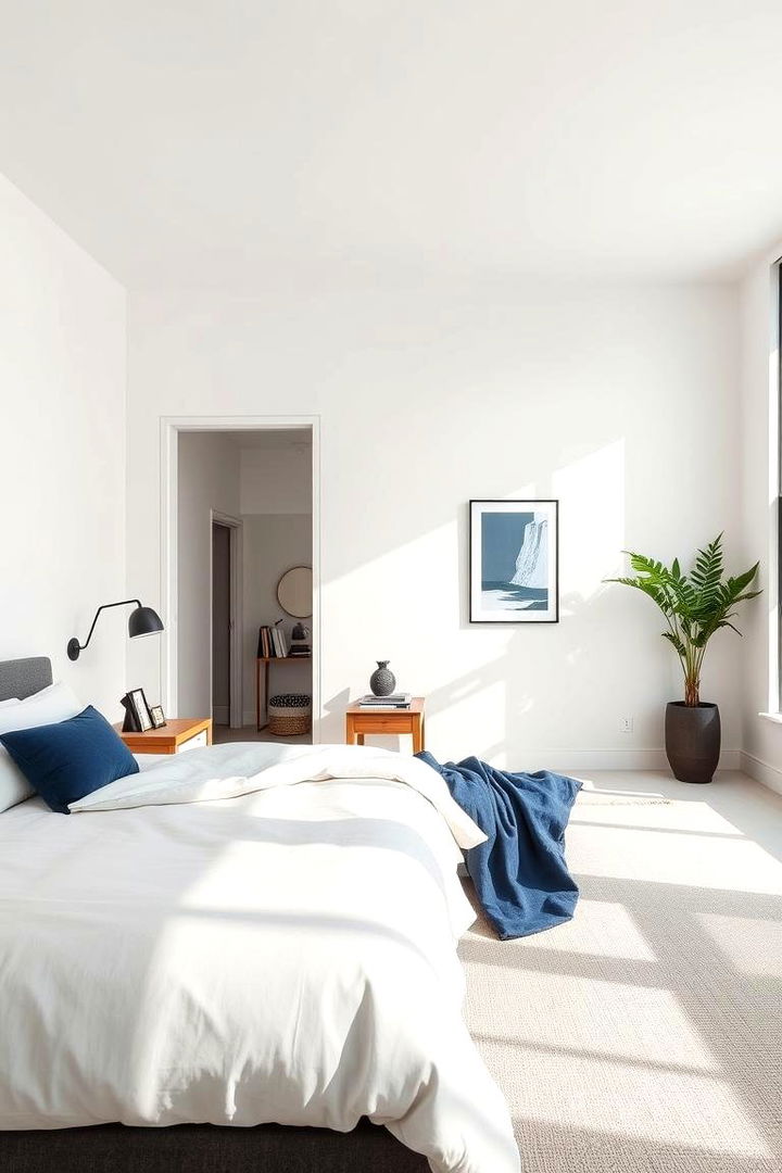 Modern Minimalist Navy Design - 22 Navy Blue Bedroom Ideas