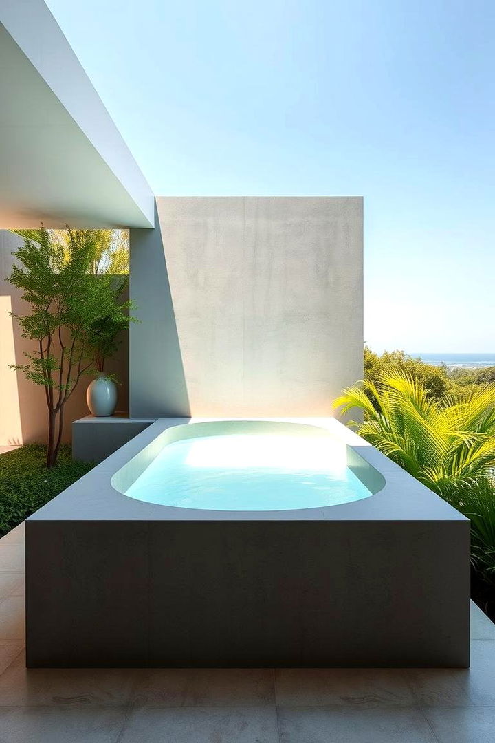 Modern Minimalist Outdoor Bath - 22 Outdoor Bathtub Ideas