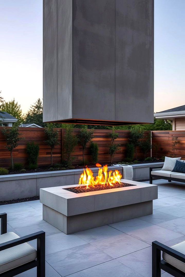 Modern Minimalist Outdoor Fireplace - 22 Outdoor Fireplace Ideas
