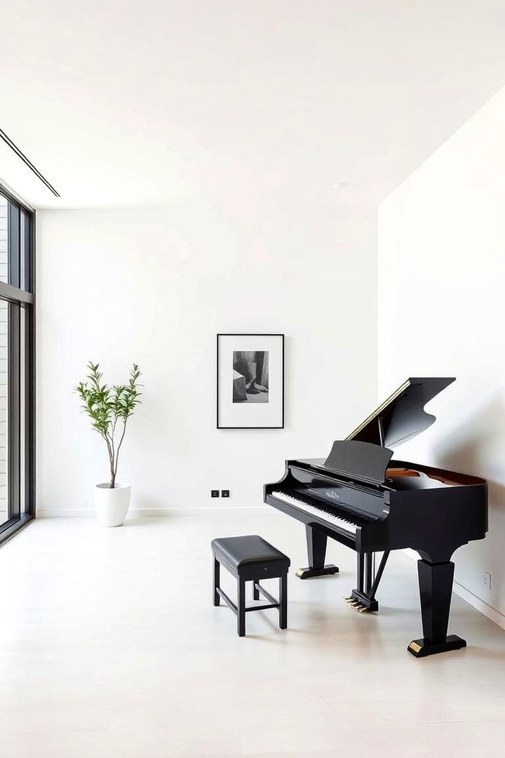 Modern Minimalist Piano Room - 22 Piano Room Ideas