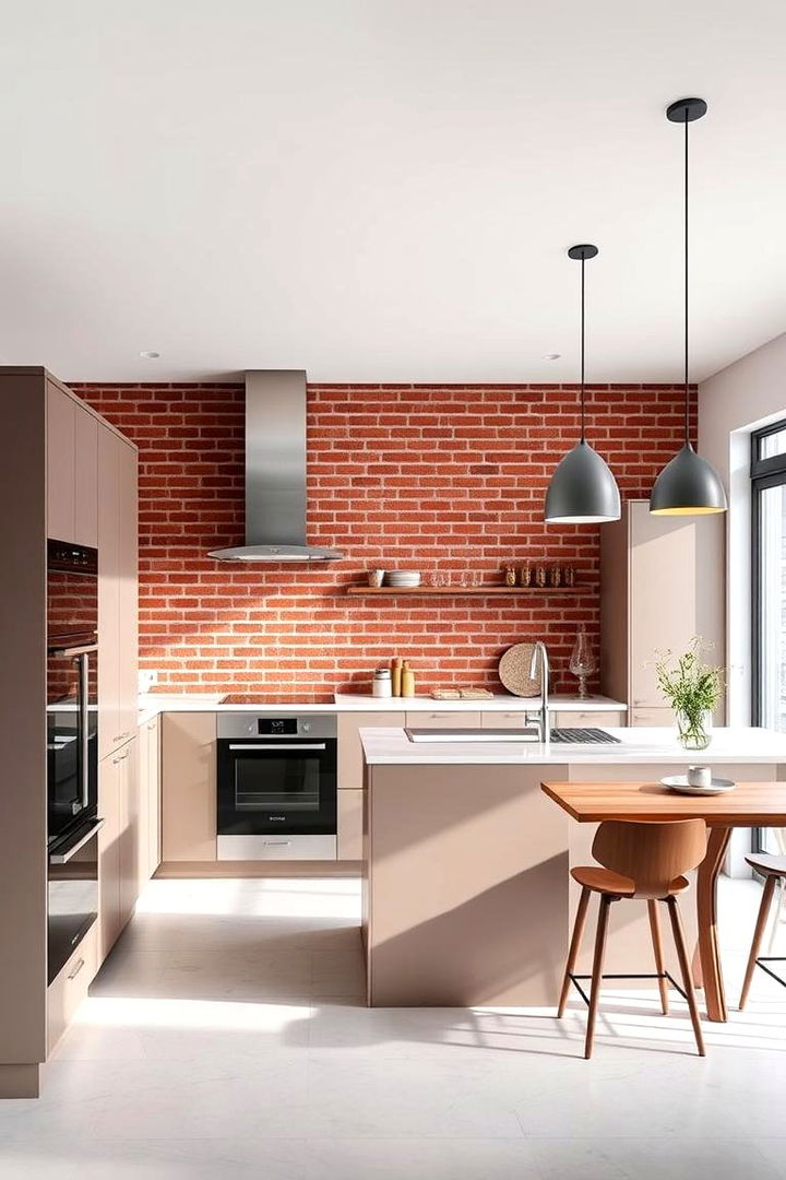 Modern Minimalist Red Brick Style - 22 Red Brick Kitchen Ideas
