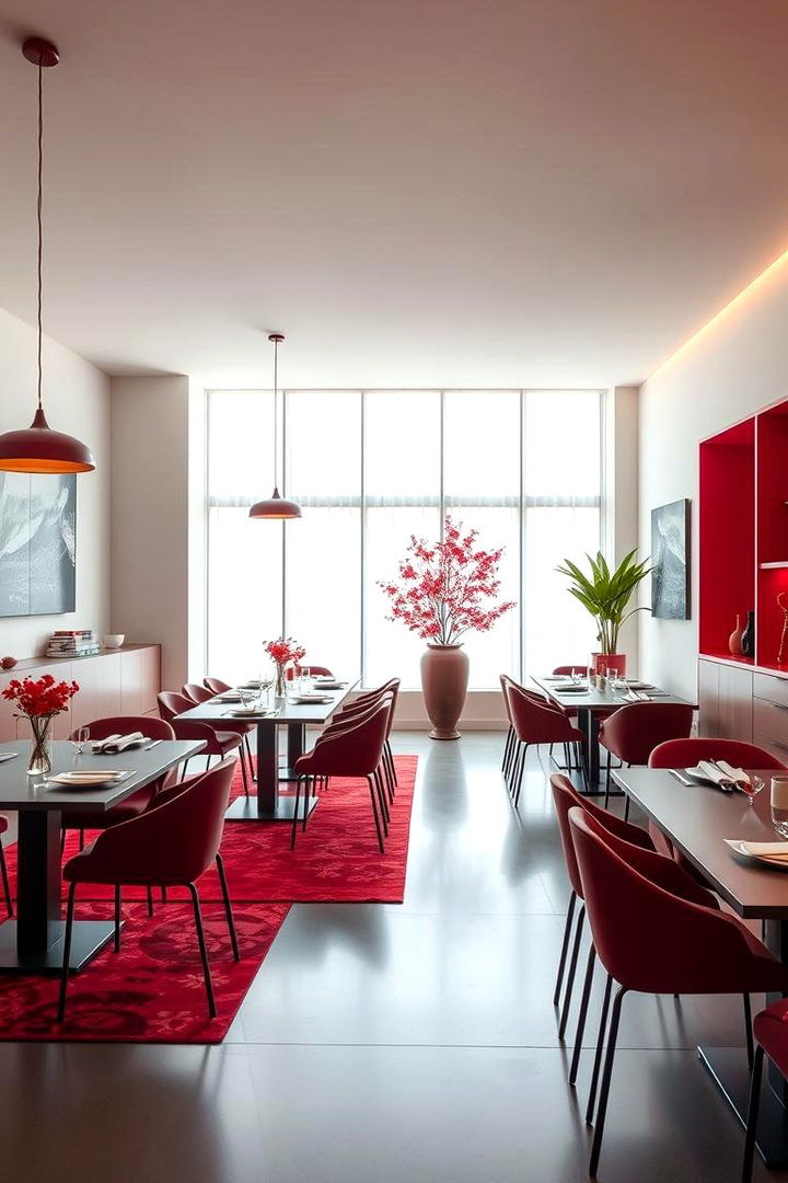 Modern Minimalist Red Decor - 22 Red Dining Room Ideas