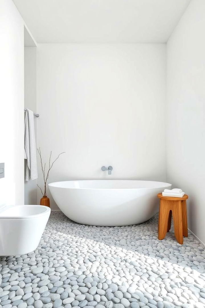 Modern Minimalist Refresh - 22 Pebble Tile Bathroom Ideas