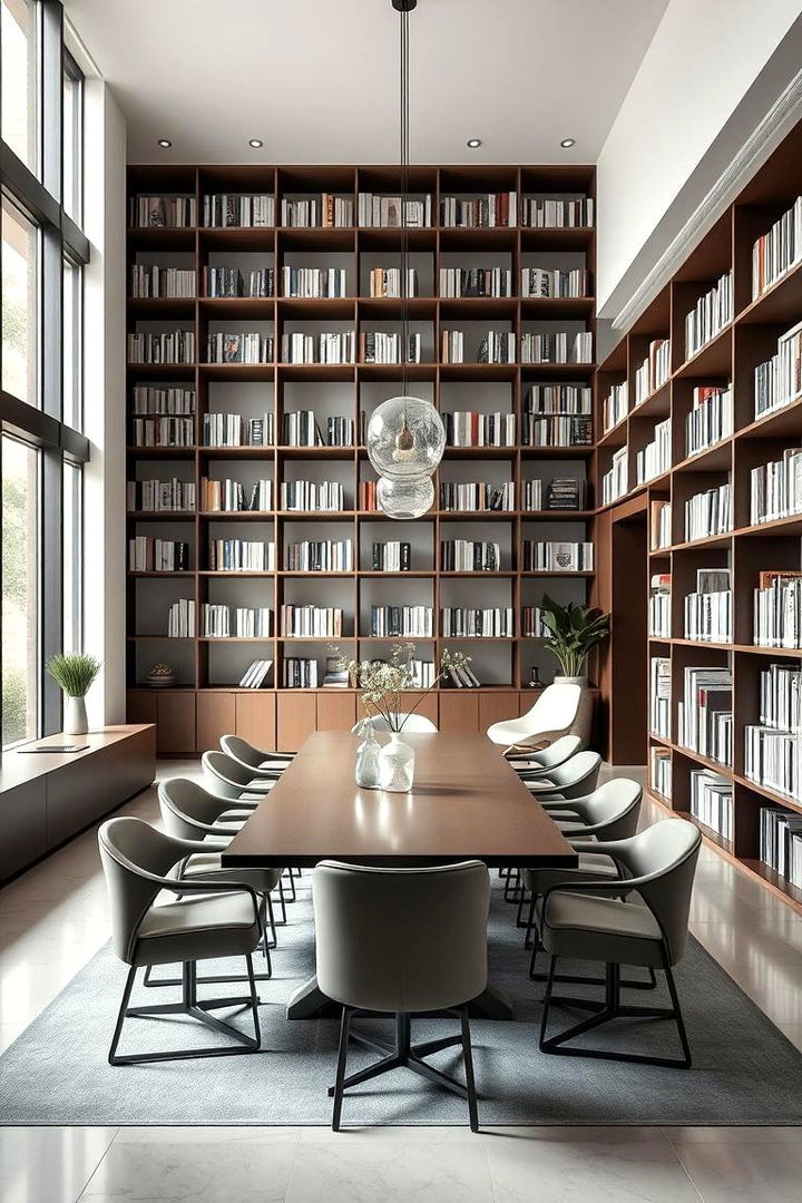 Modern Minimalist Retreat - 22 Library Dining Room Combo Ideas