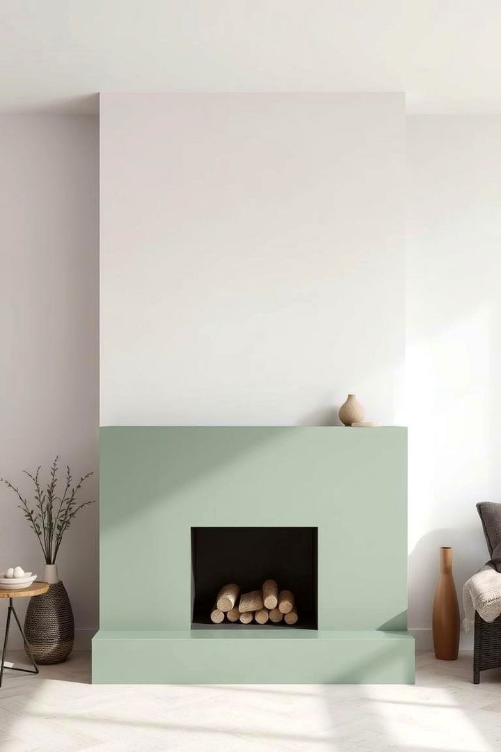 Modern Minimalist Sage Green Hearth - 22 Sage Green Fireplace Ideas
