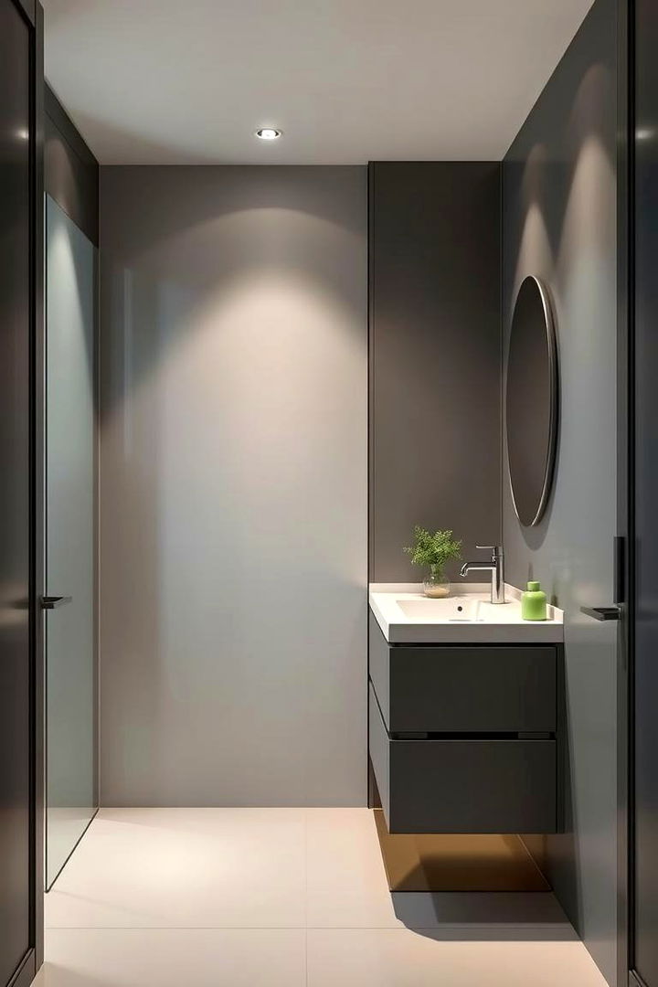 Modern Minimalist Serenity - 22 Green and Grey Bathroom Ideas