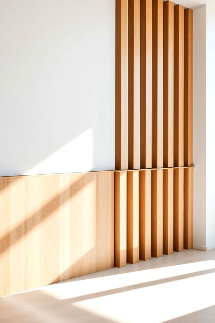 Modern Minimalist Slats - 22 Half Wall Paneling Ideas