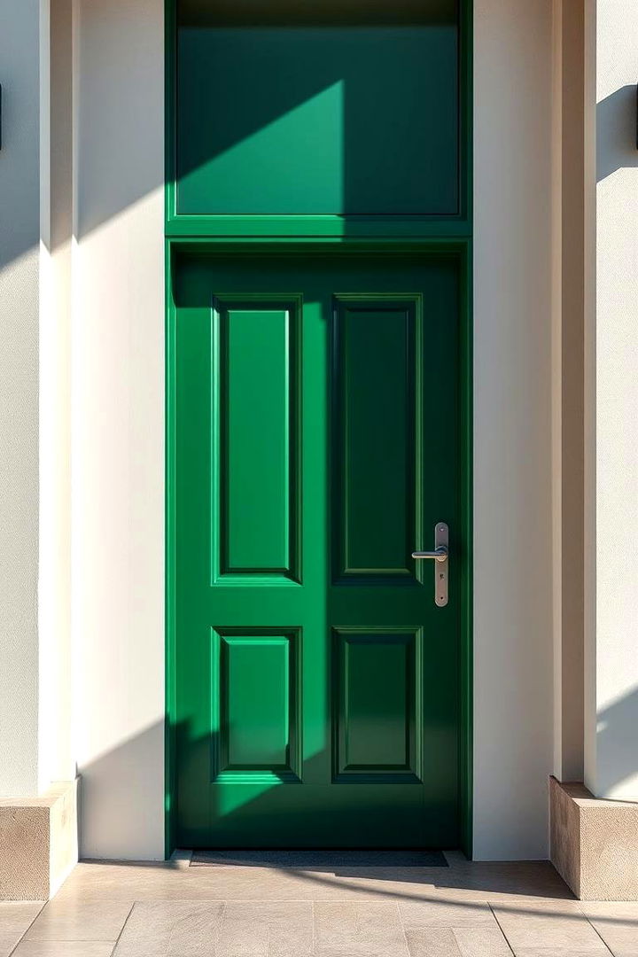 Modern Minimalist Statement - 22 Emerald Green Front Door Ideas
