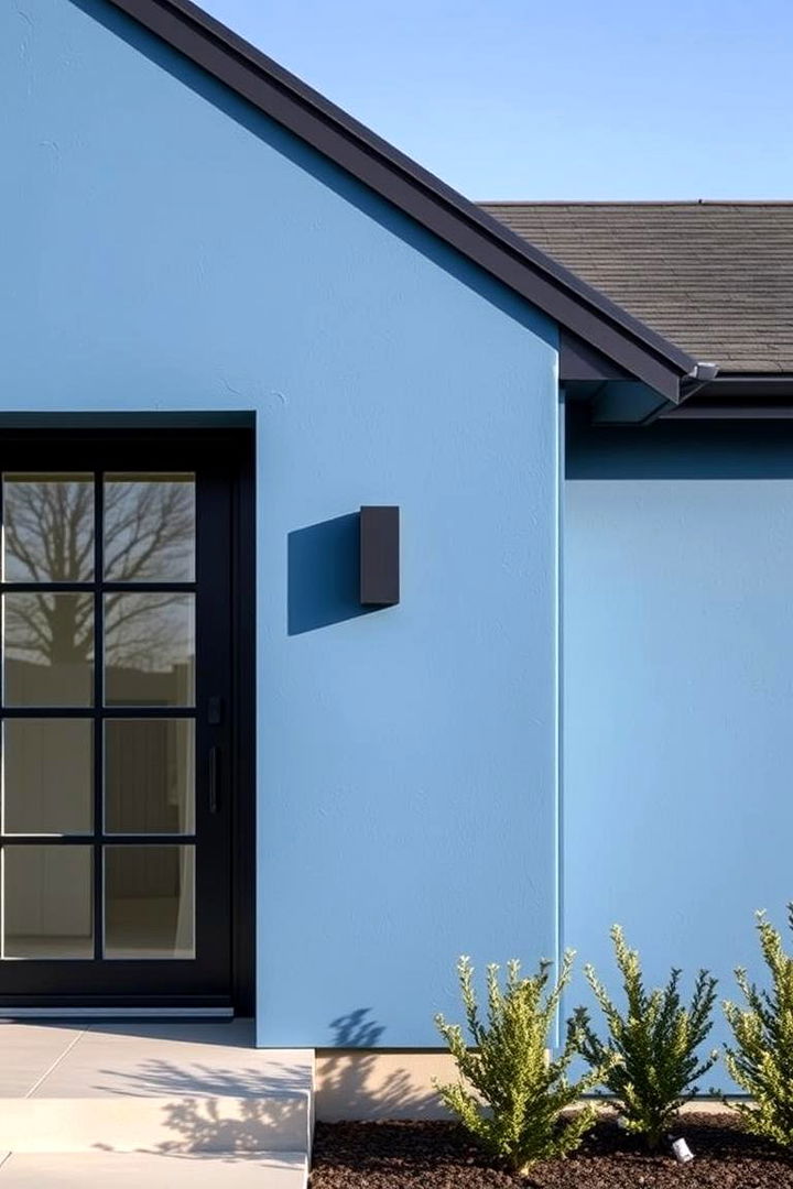 Modern Minimalist Statement - 22 Blue House With Black Trim Ideas